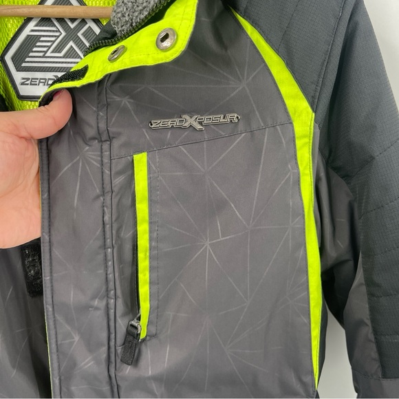 ZeroXPosur Black with Lime Green Trim Winter Coat Boy’s XL 14-16 - Picture 5 of 10